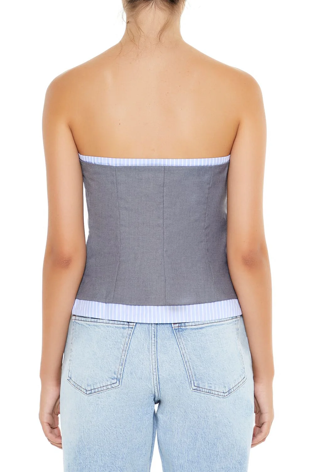 Striped-Trim Tube Top - Image 5