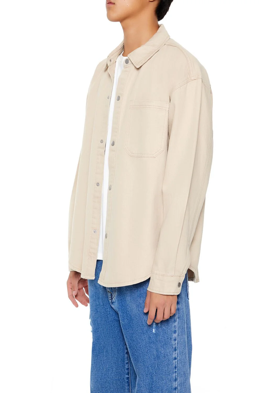 Cotton Curved-Hem Shirt - Image 4