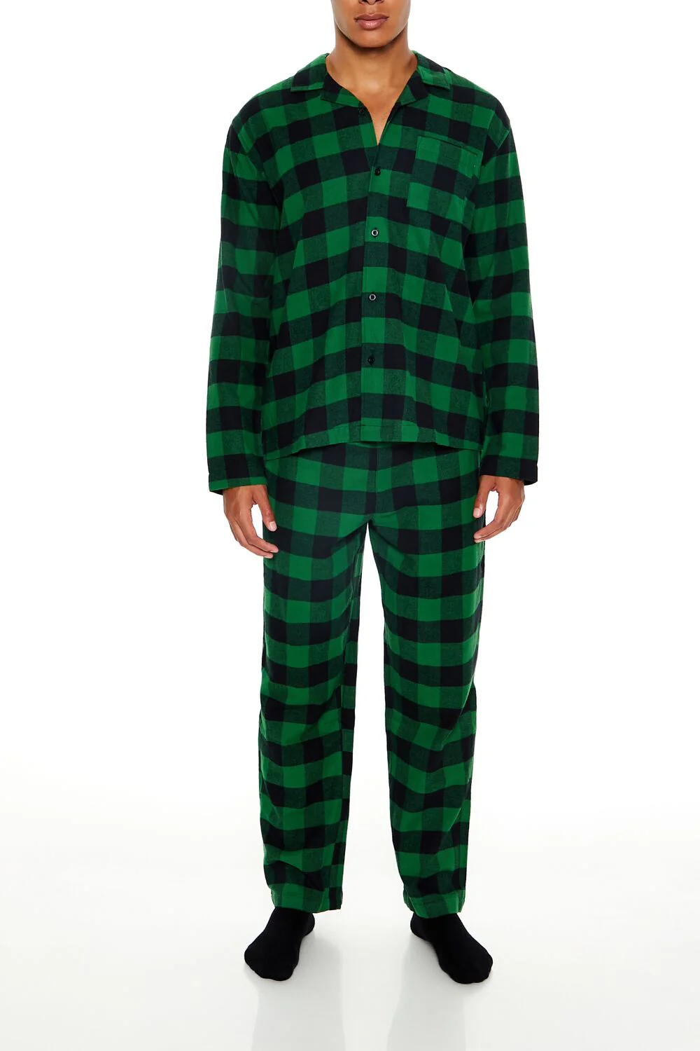 Plaid Flannel Pajama Shirt - Image 2
