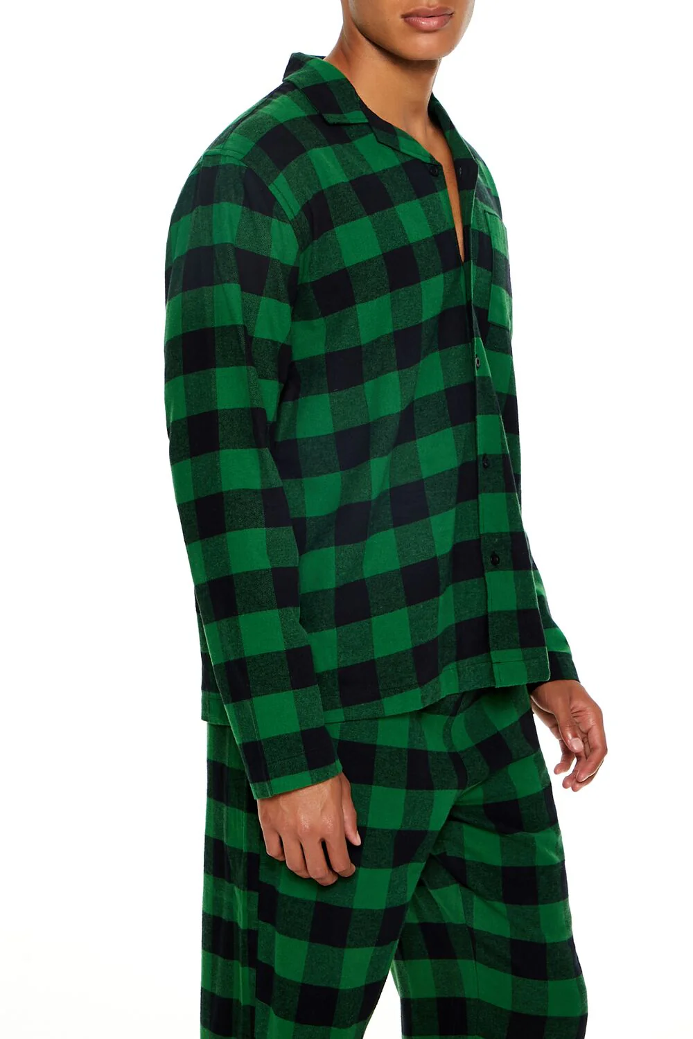 Plaid Flannel Pajama Shirt - Image 4