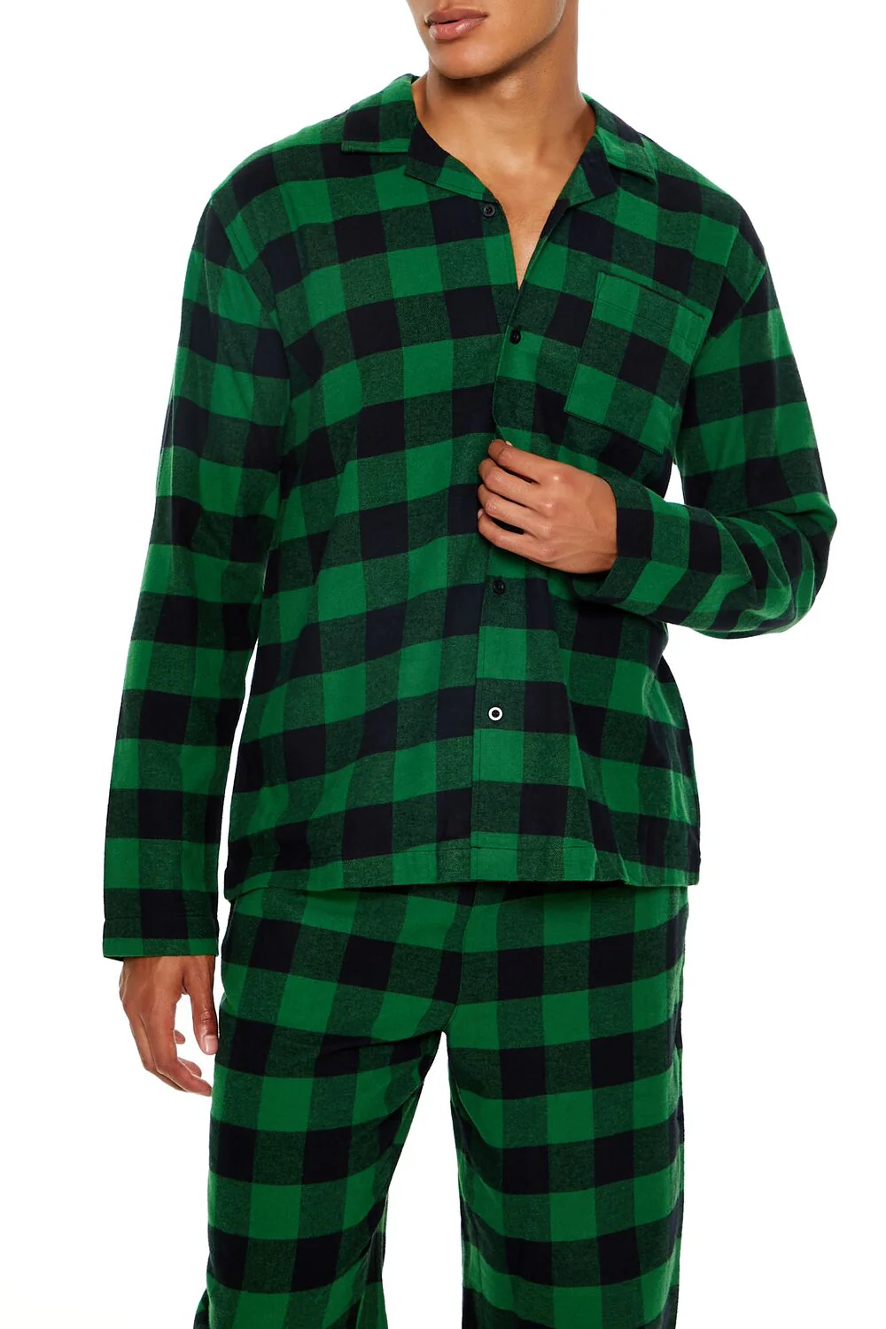 Plaid Flannel Pajama Shirt - Image 6