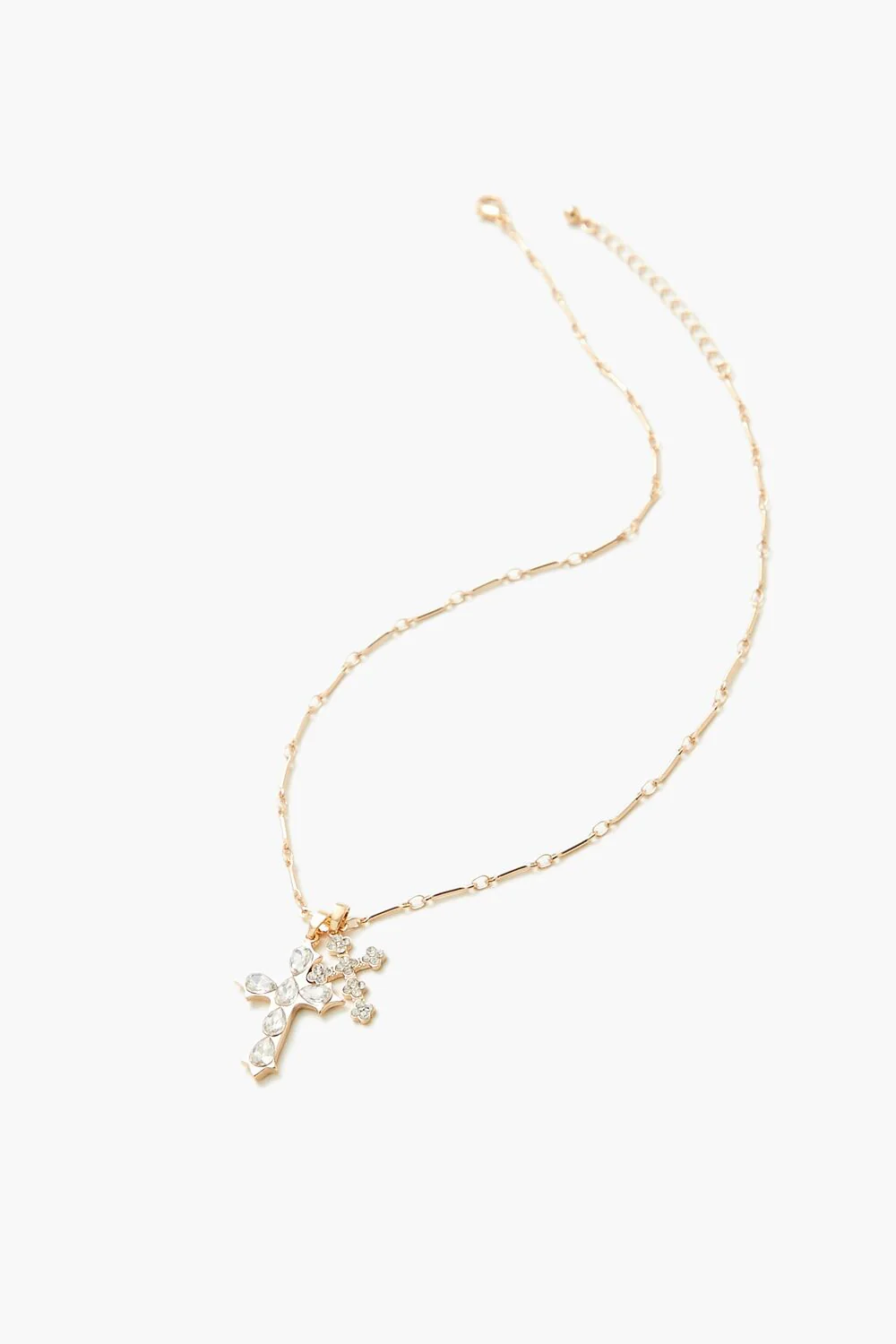 Rhinestone Cross Charm Necklace - Image 3