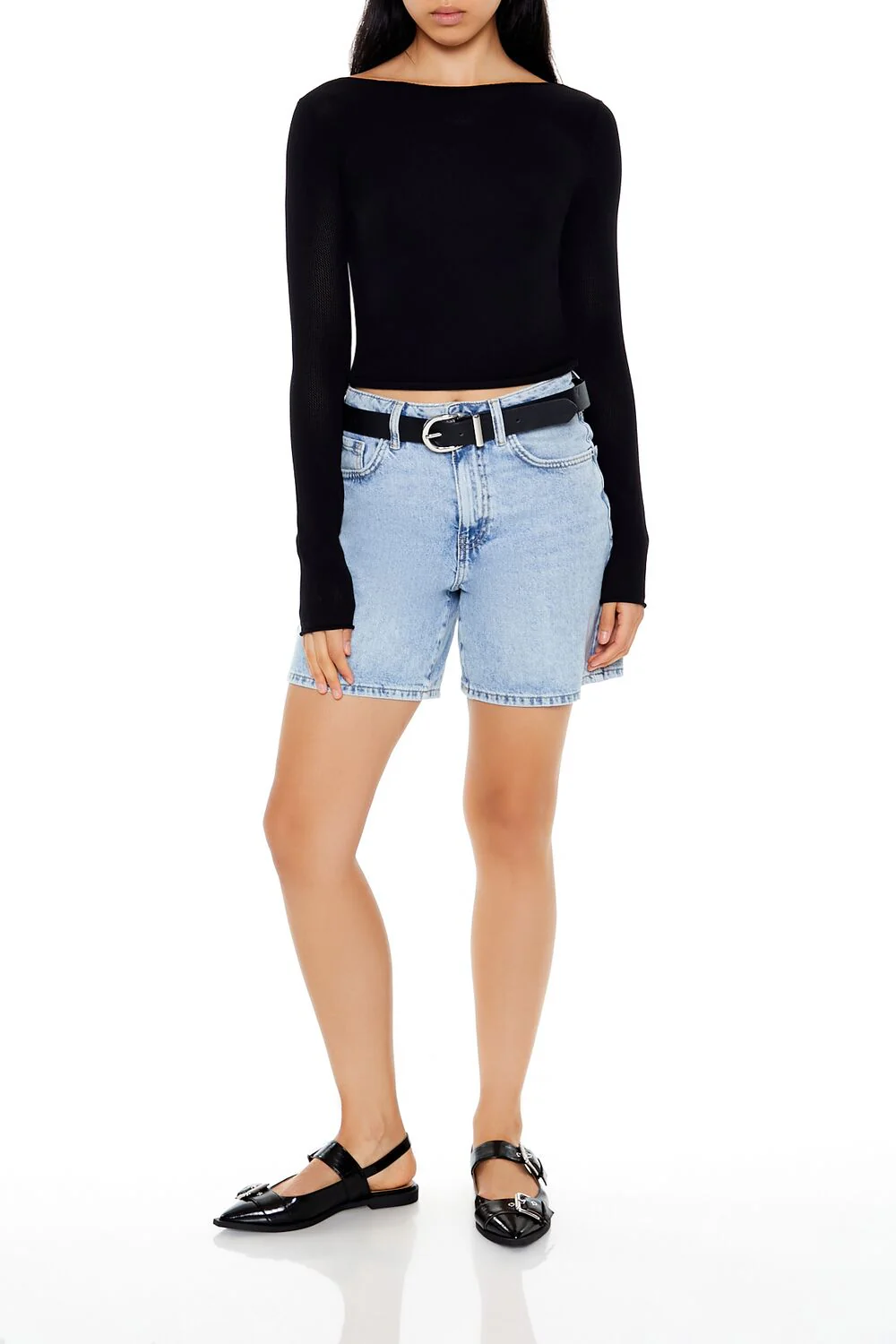 Cropped Boat-Neck Sweater - Image 2