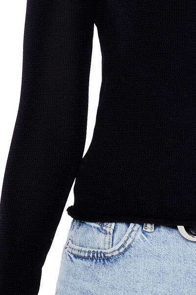 Cropped Boat-Neck Sweater - Image 3