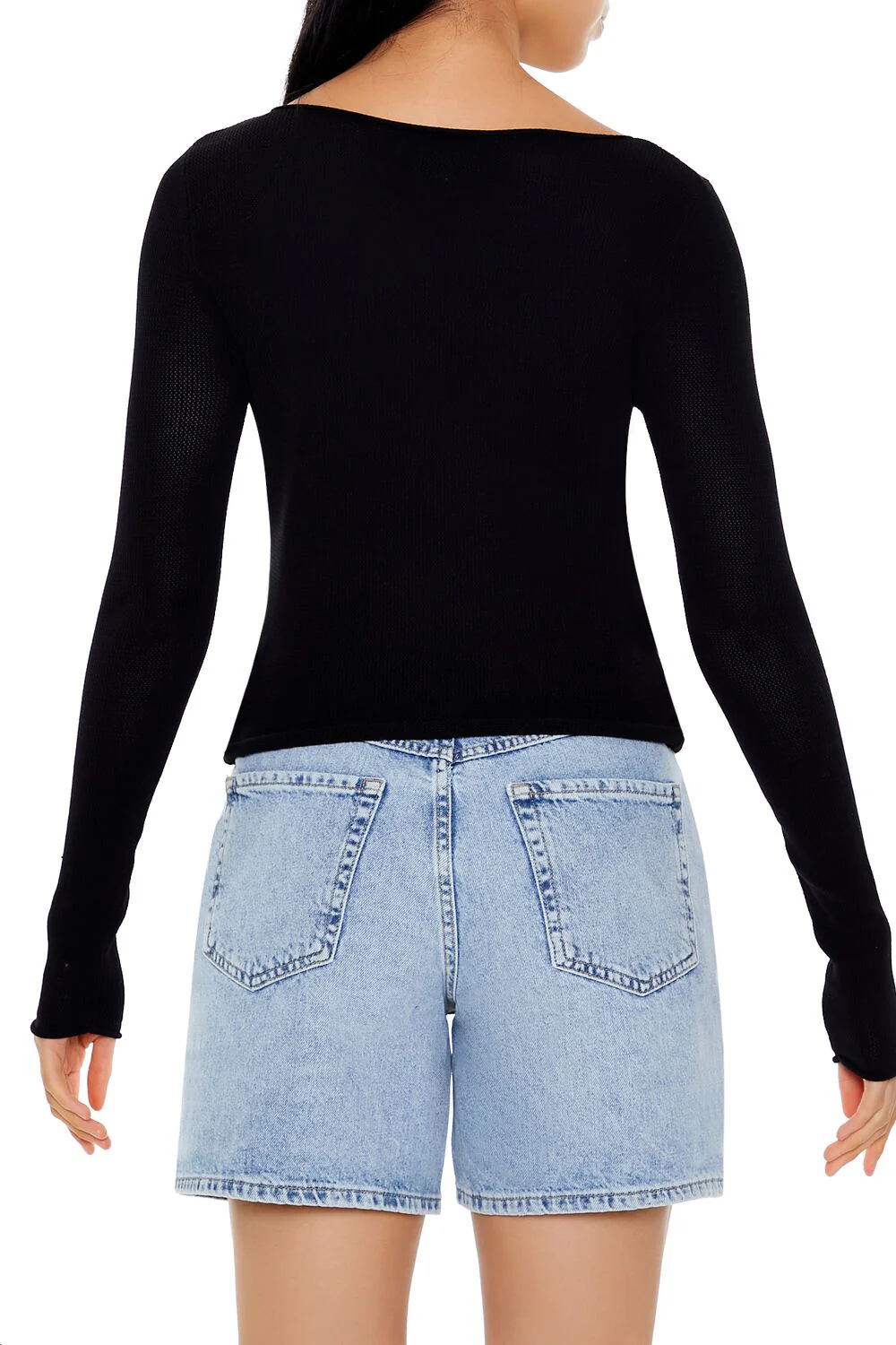 Cropped Boat-Neck Sweater - Image 5