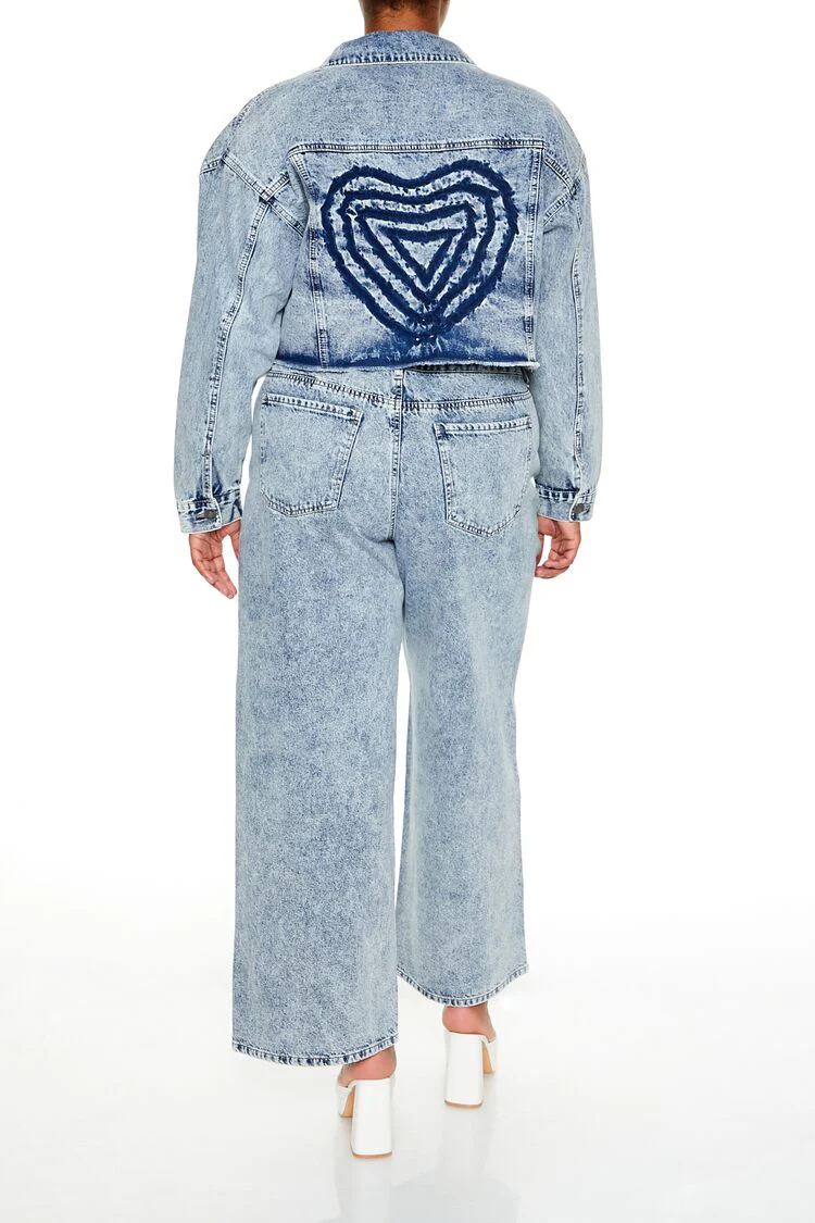 Plus Size Abstract Mineral Wash Jeans - Image 4