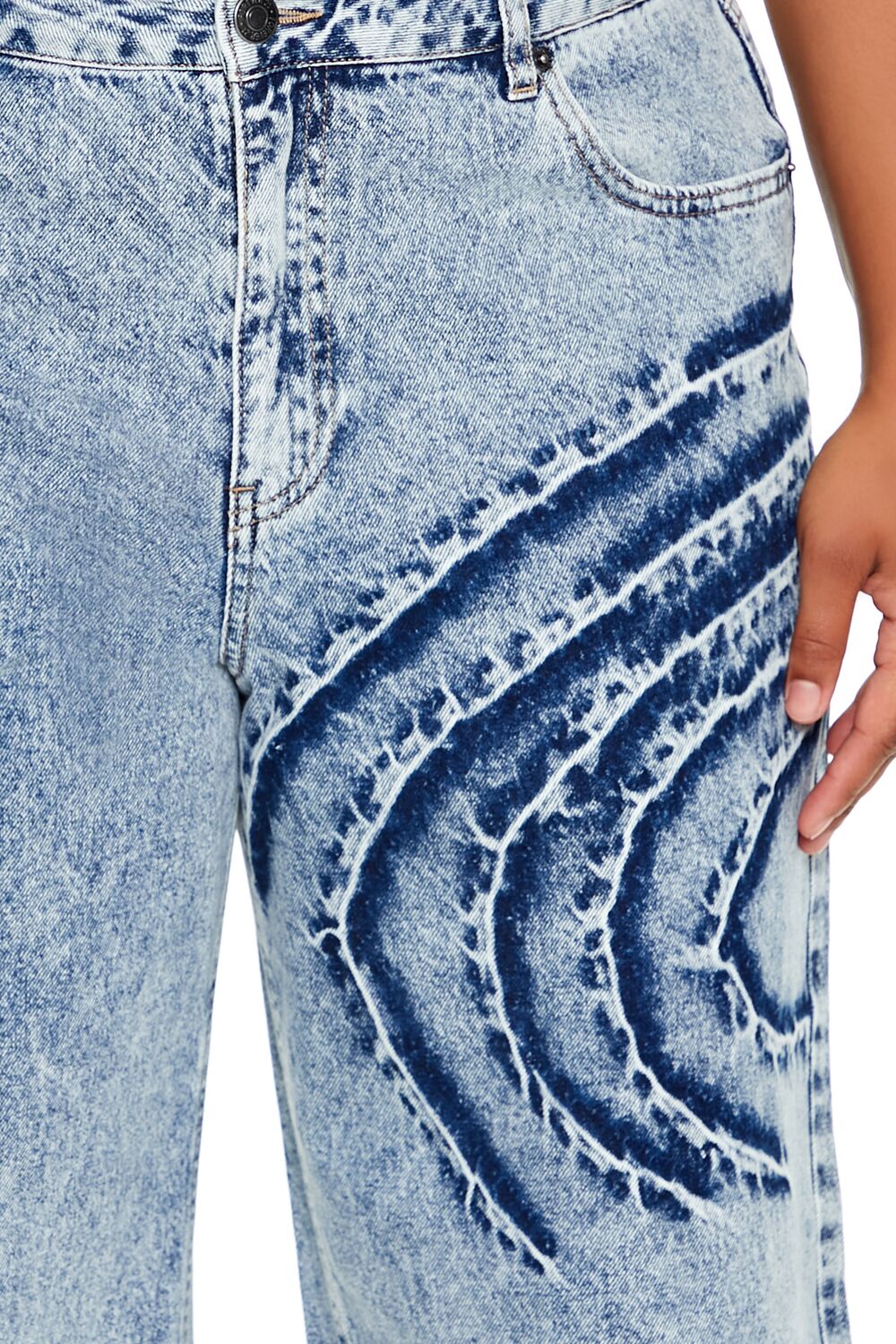 Plus Size Abstract Mineral Wash Jeans - Image 5