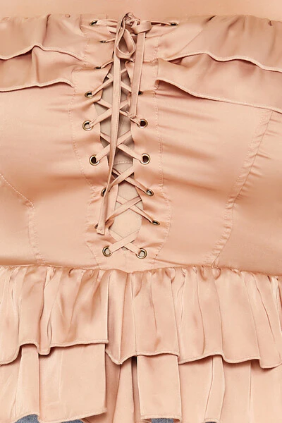 Plus Size Strapless Peplum Top - Image 3