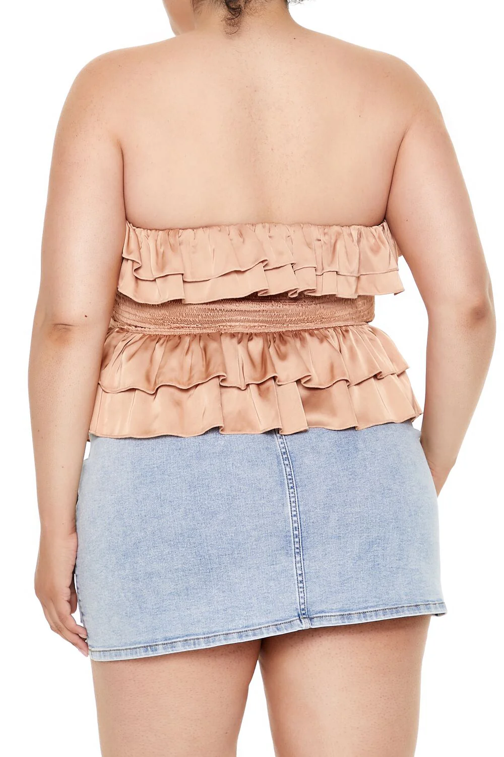 Plus Size Strapless Peplum Top - Image 5
