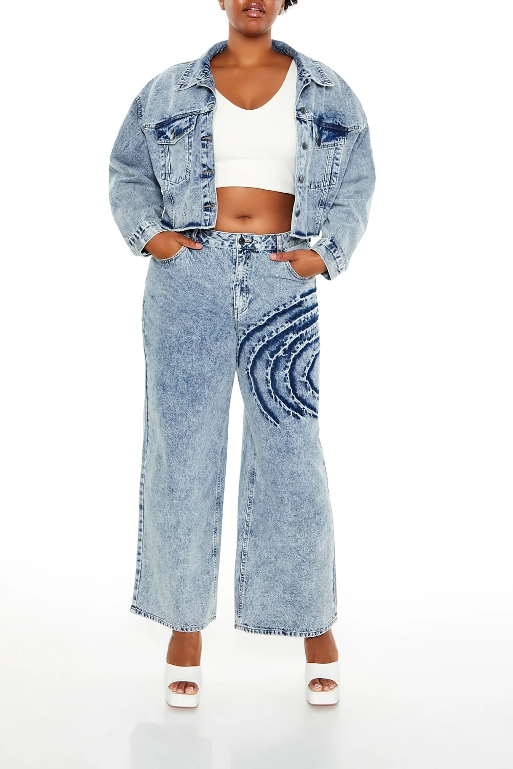 Plus Size Heart Mineral Wash Jacket - Image 2