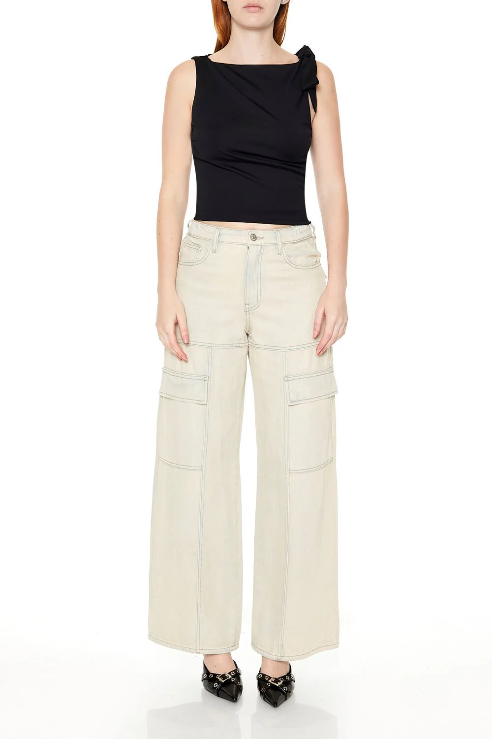 Sleeveless Tie-Strap Crop Top - Image 2
