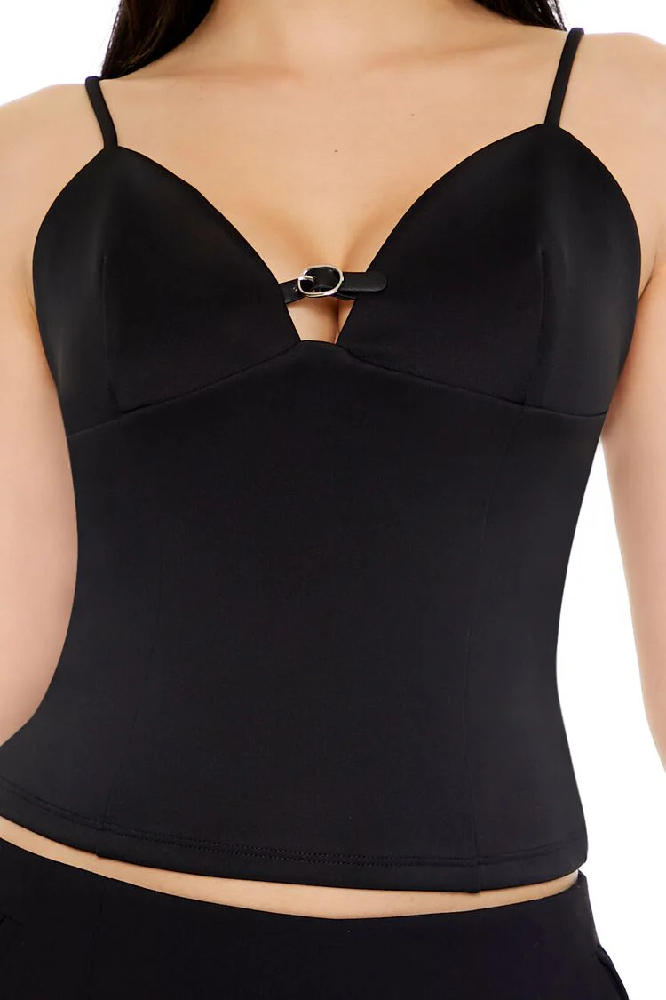 Cropped Buckle-Strap Cami - Image 3