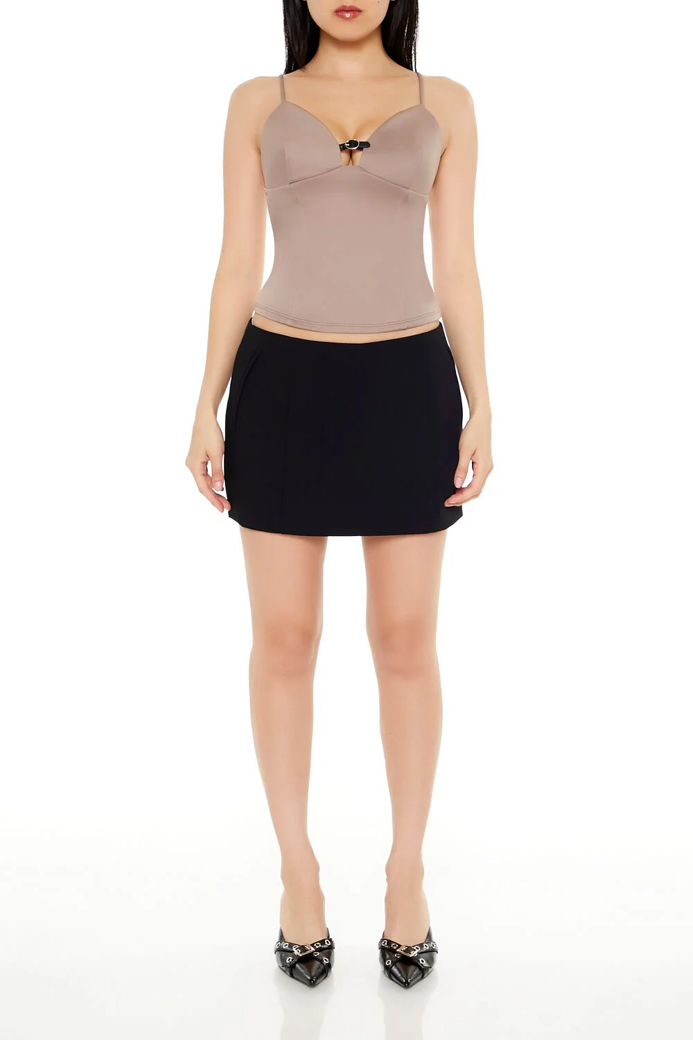 Cropped Buckle-Strap Cami - Image 8