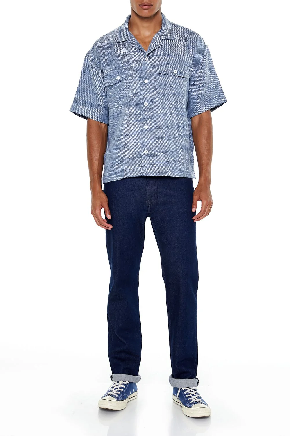 Textured Cuban Collar Shirt - Image 2