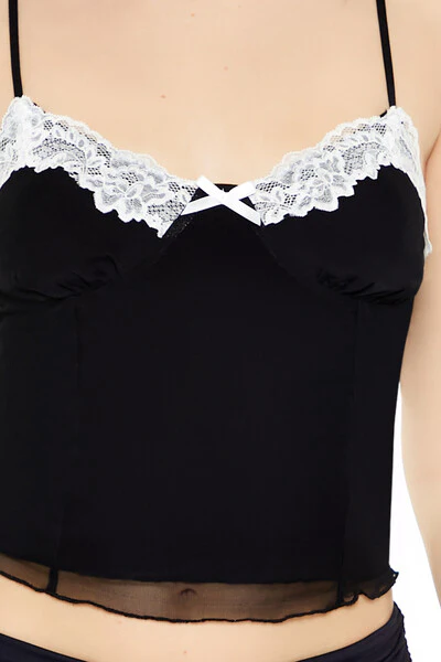 Bustier Bow Lace-Trim Cami - Image 3