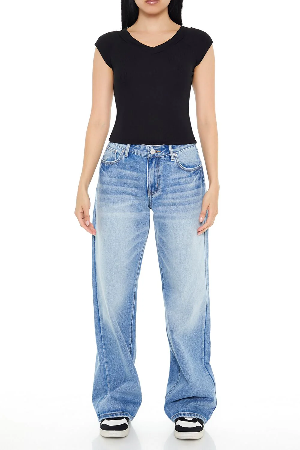Ribbed Cap-Sleeve Baby Tee - Image 2