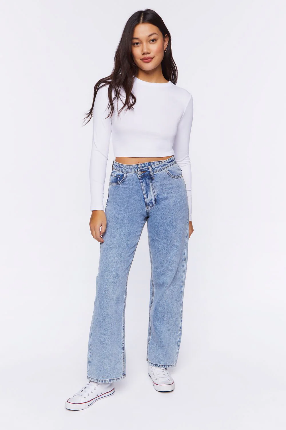Ribbed Knit Long-Sleeve Crop Top - Image 9