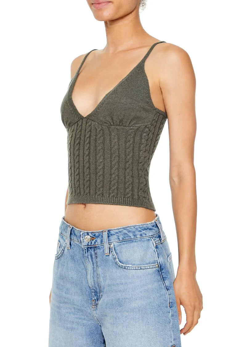 Cropped Sweater-Knit Cami - Image 9