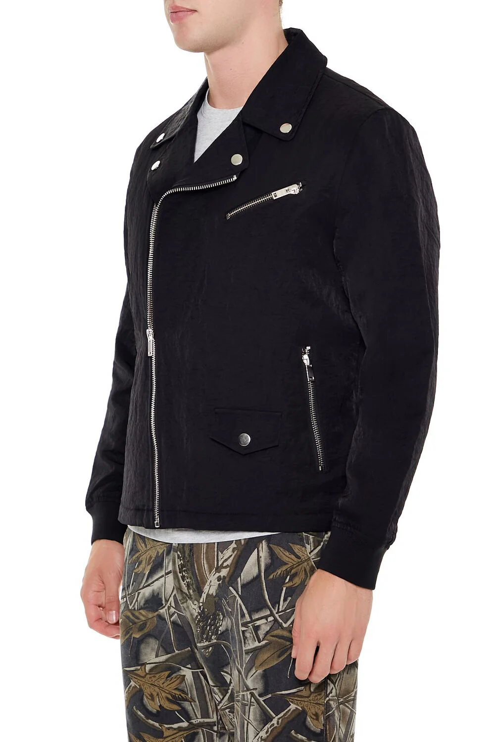 Studded Notched Moto Jacket - Image 3