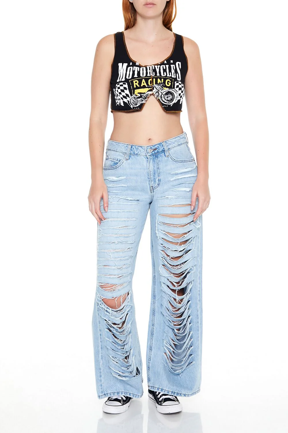 Motorcycle Graphic Crop Top - Image 2