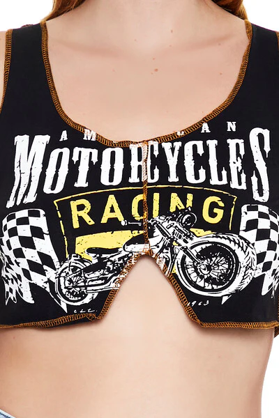 Motorcycle Graphic Crop Top - Image 3