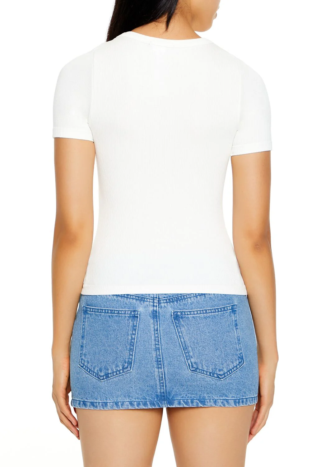 Cropped Seamless Ribbed Tee - Image 10