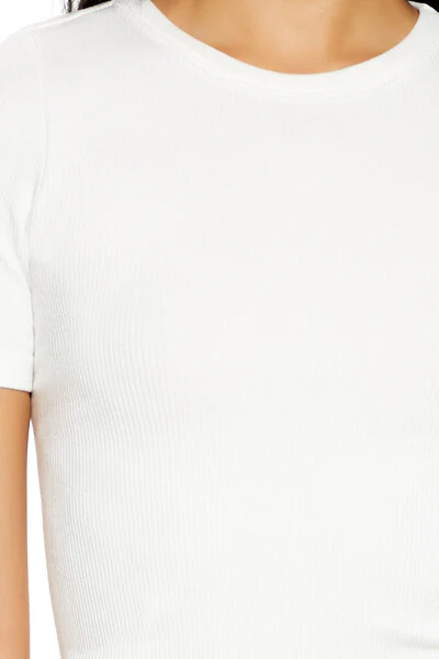Cropped Seamless Ribbed Tee - Image 8