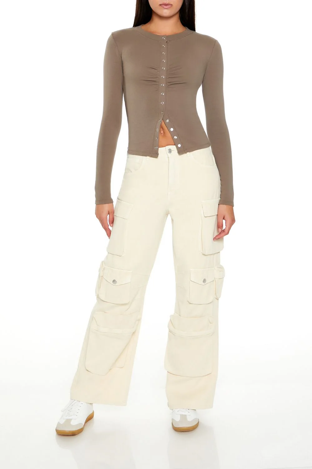 Snap-Button Long-Sleeve Top - Image 7