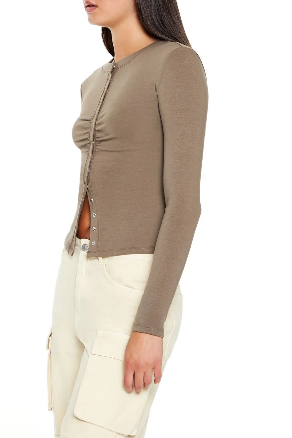 Snap-Button Long-Sleeve Top - Image 9