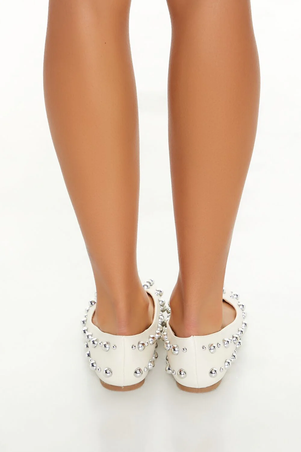 Studded Faux Leather Ballet Flats - Image 3