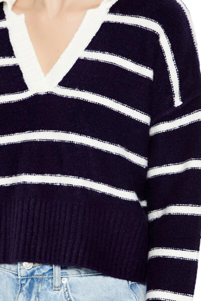 Striped V-Neck Sweater - Image 3