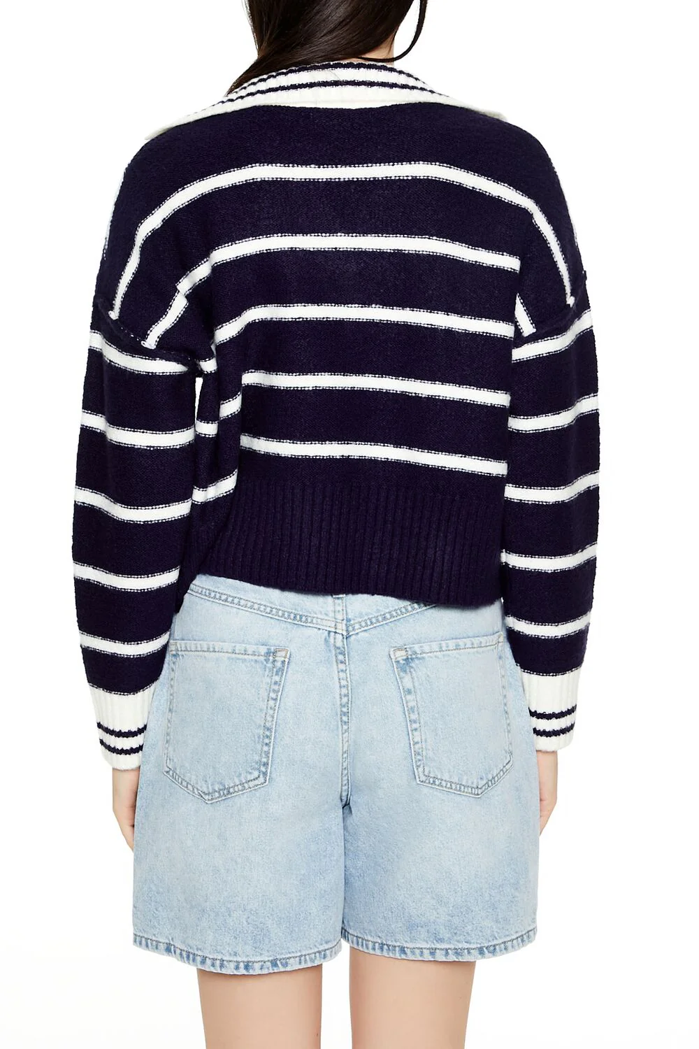 Striped V-Neck Sweater - Image 5