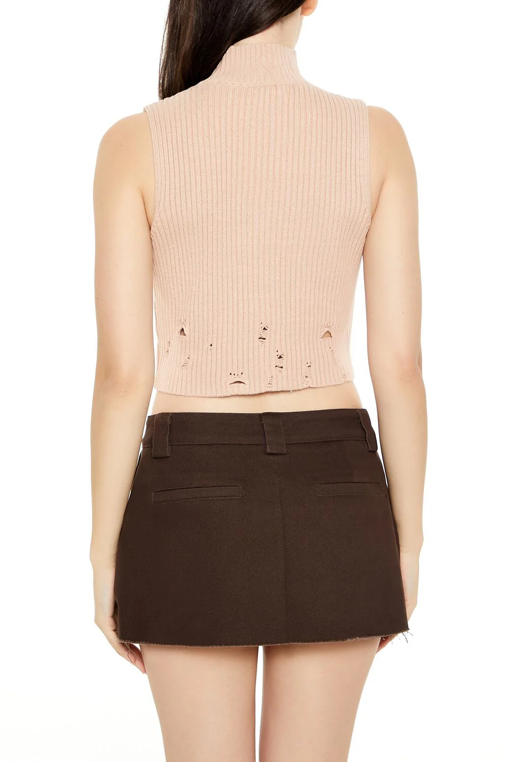 Distressed Turtleneck Sweater Vest - Image 5