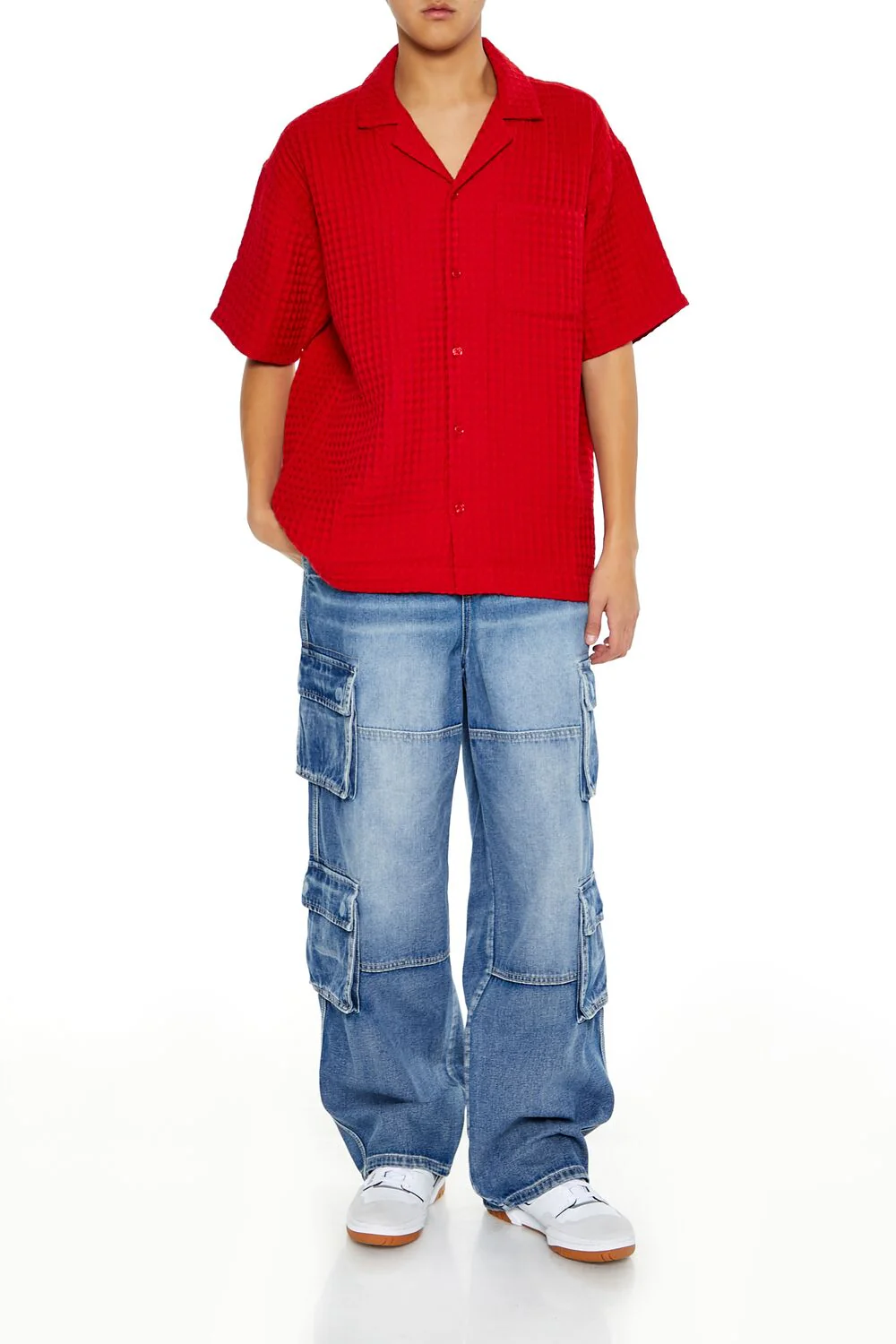 Waffle Knit Cuban Collar Shirt - Image 2