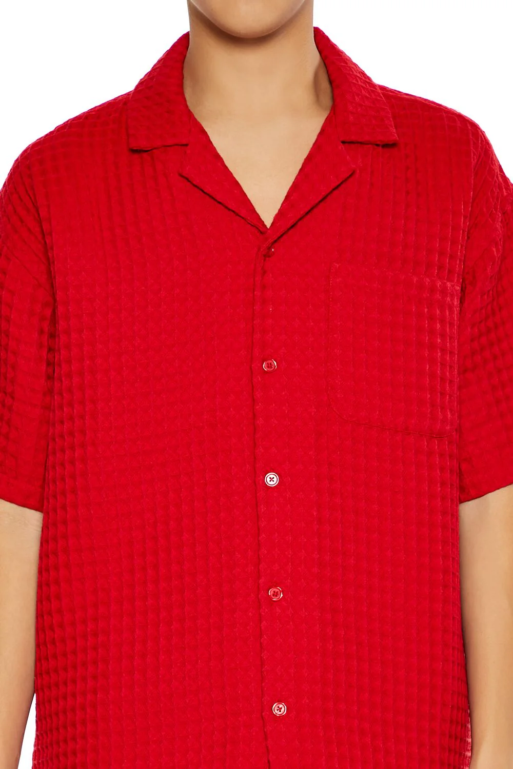 Waffle Knit Cuban Collar Shirt - Image 3