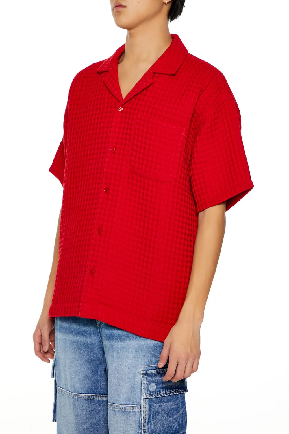 Waffle Knit Cuban Collar Shirt - Image 4