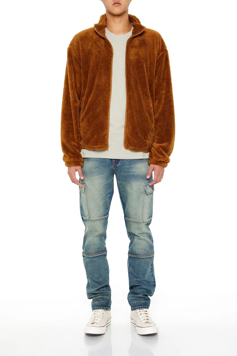 Faux Shearling Zip-Up Shacket - Image 2