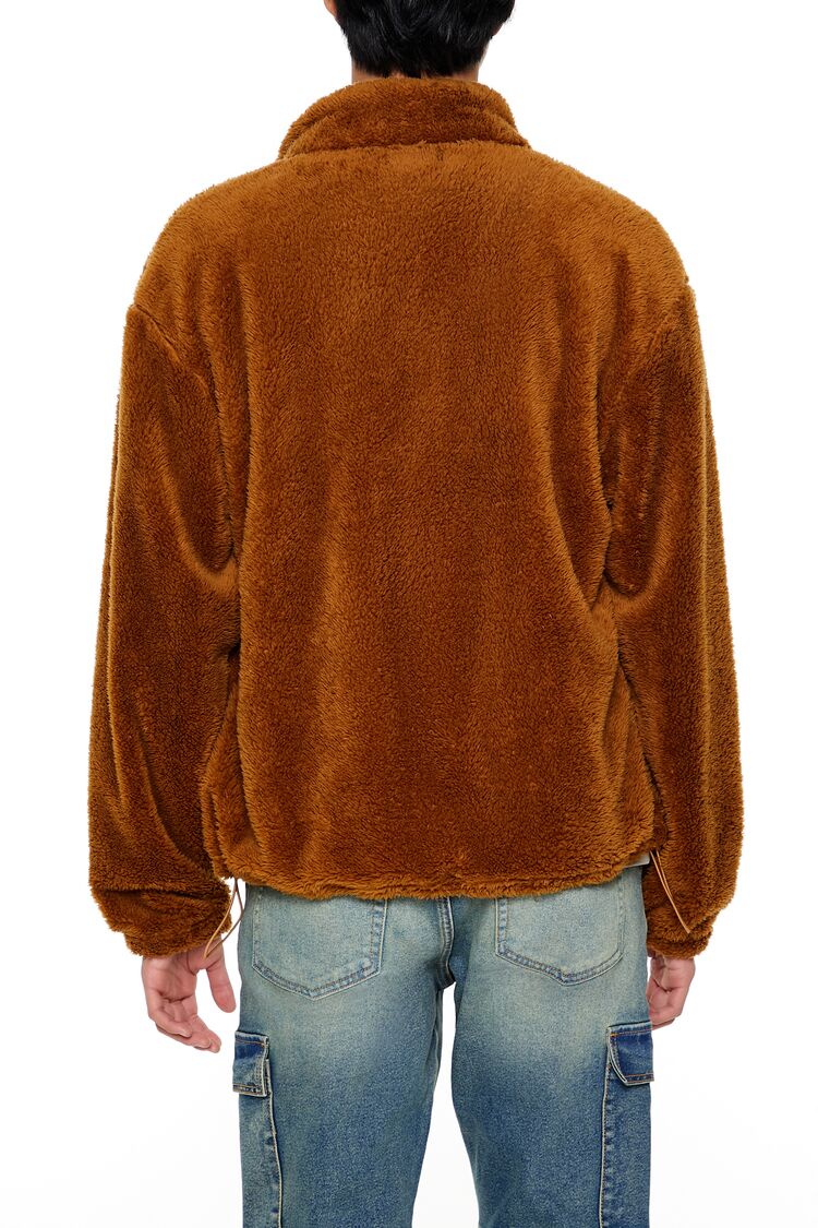 Faux Shearling Zip-Up Shacket - Image 4