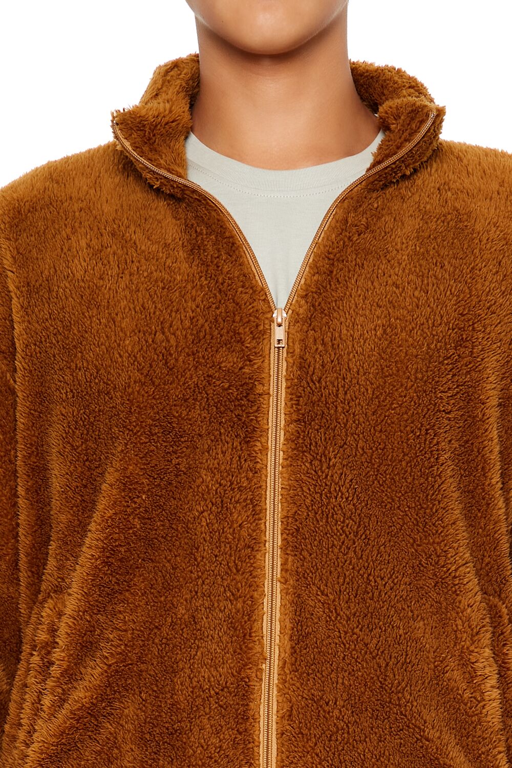 Faux Shearling Zip-Up Shacket - Image 5