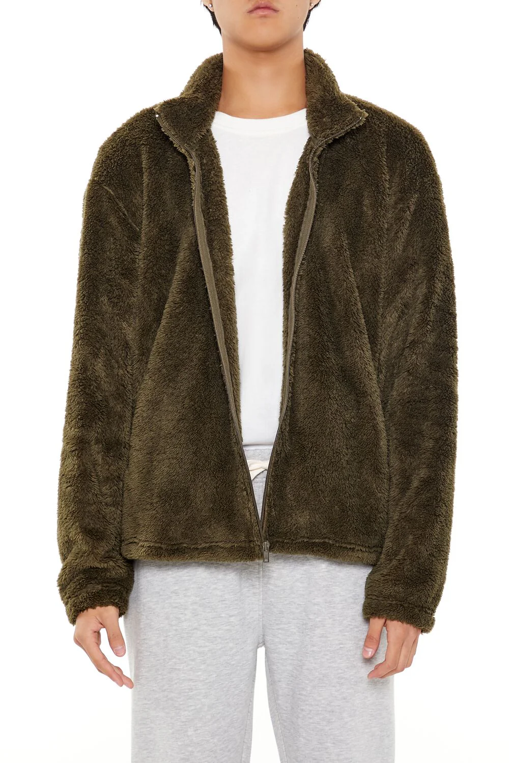 Faux Shearling Zip-Up Shacket - Image 6
