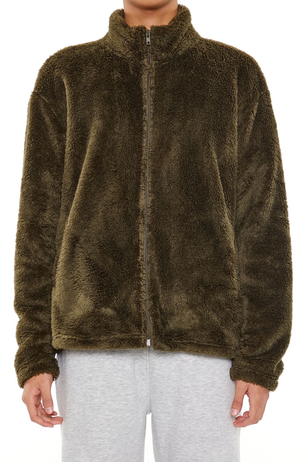Faux Shearling Zip-Up Shacket - Image 8