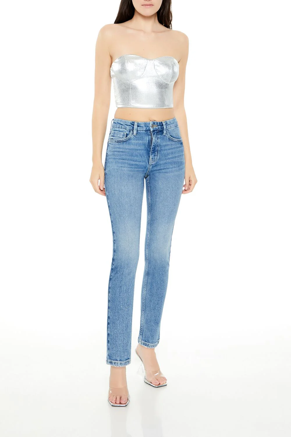 Metallic Bustier Tube Top - Image 2