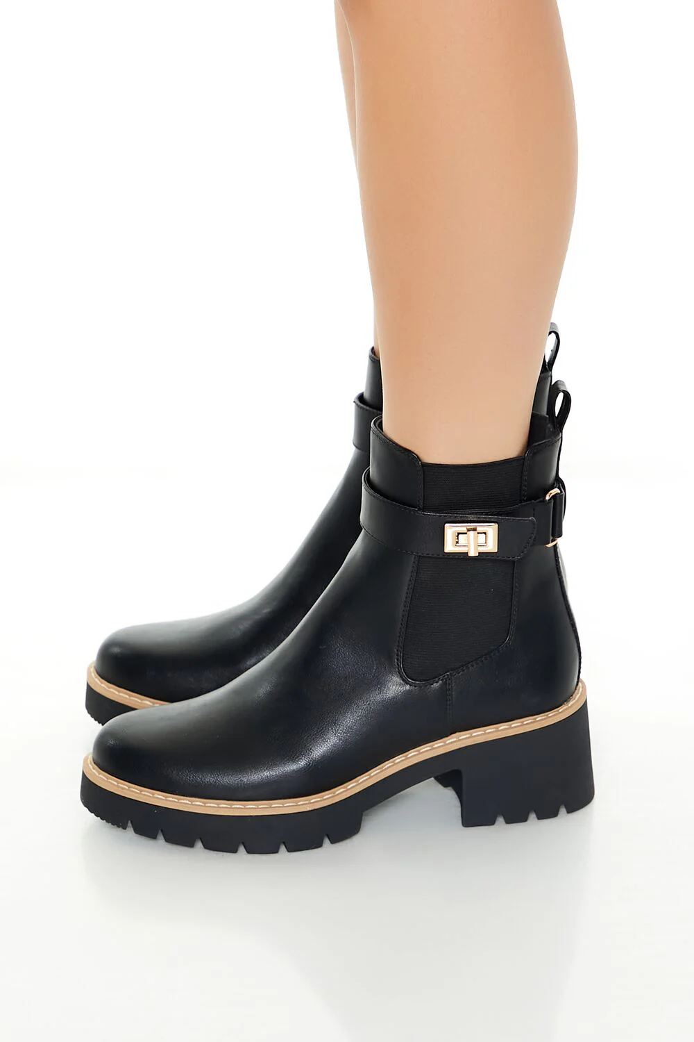 Buckled Two-Tone Chelsea Booties - Image 2