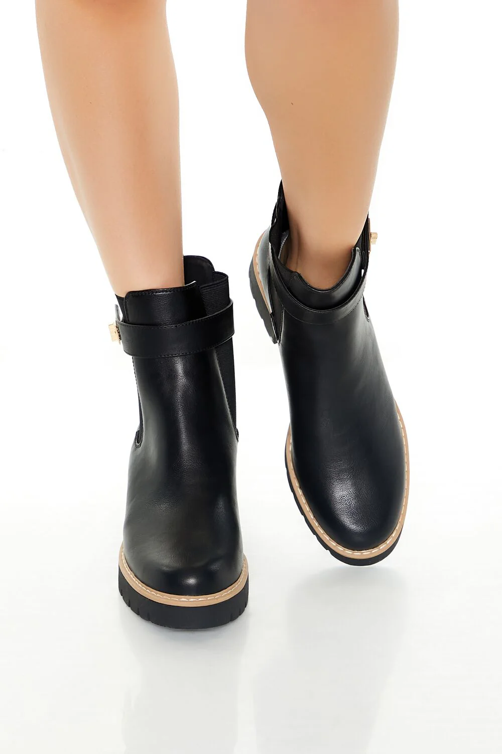 Buckled Two-Tone Chelsea Booties - Image 4