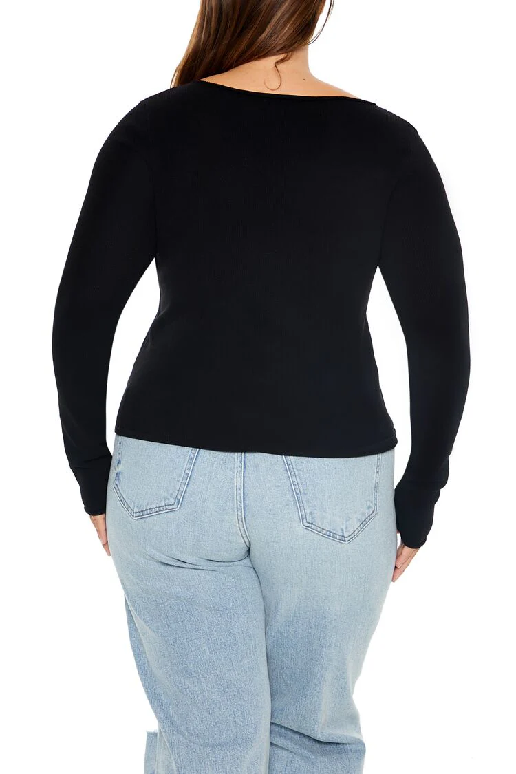 Plus Size Boat Neck Sweater - Image 5