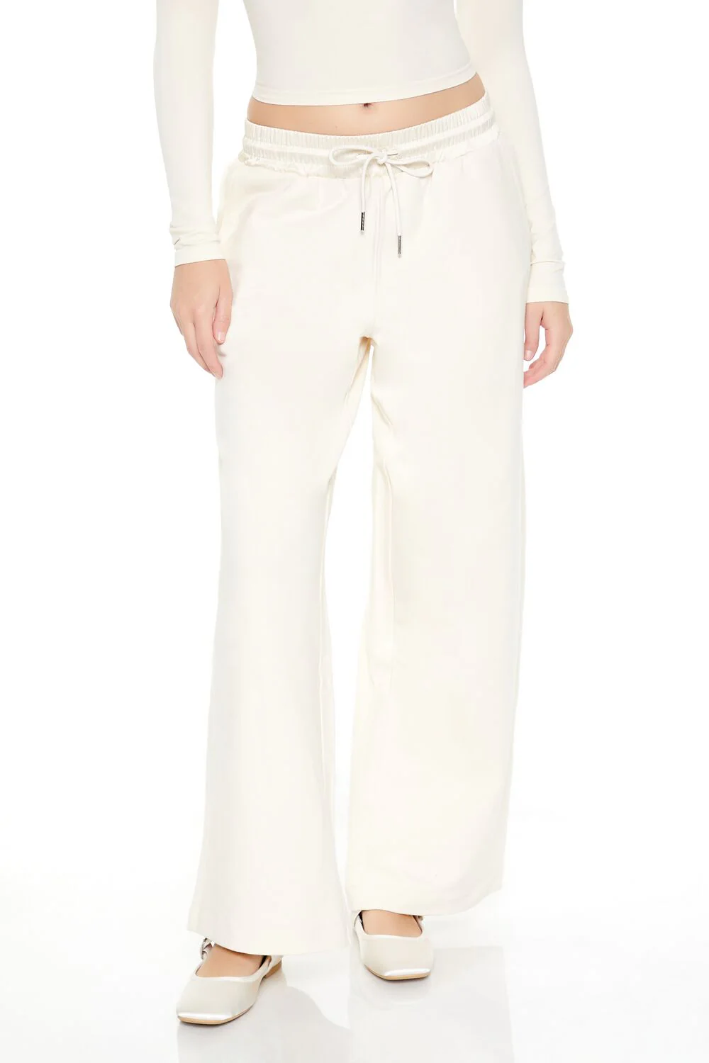 Satin Mid-Rise Wide-Leg Pants - Image 2
