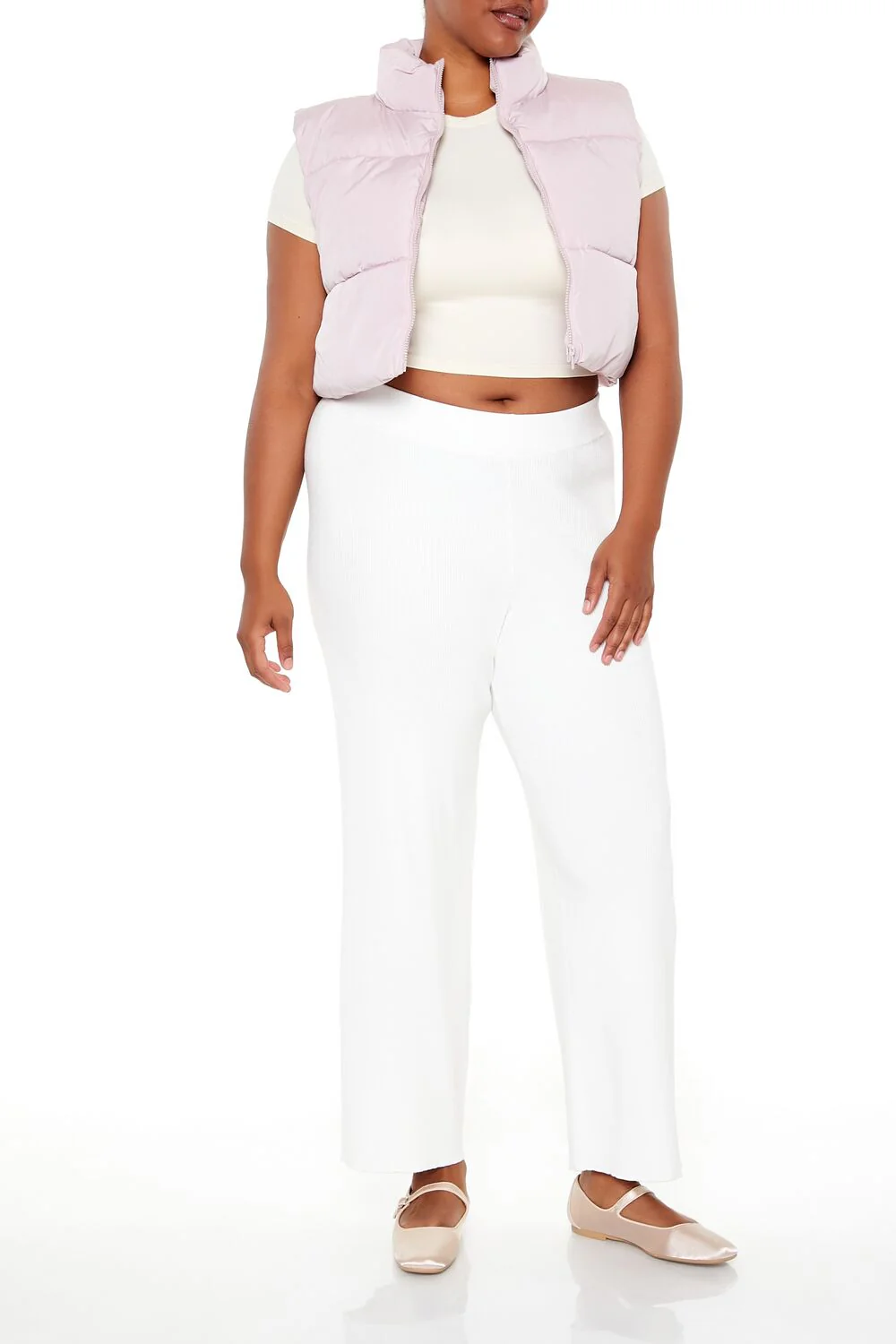 Plus Size Cropped Puffer Vest - Image 8
