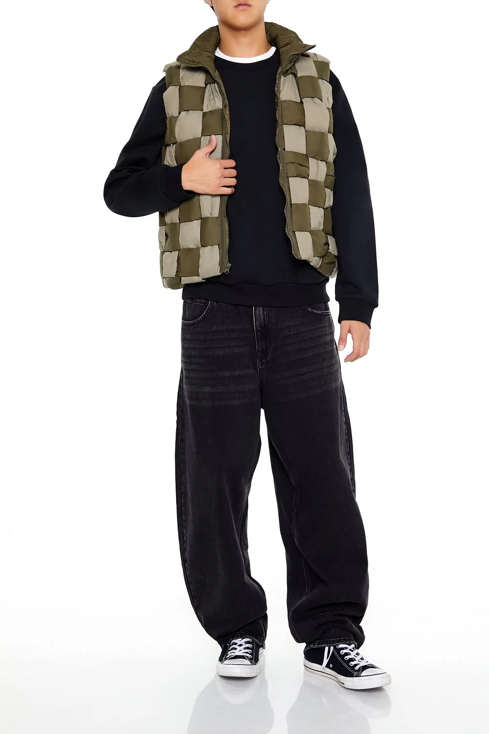 Checkered Basketwoven Vest - Image 2