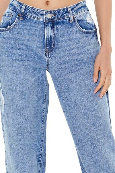 Distressed Low-Rise Baggy Jeans - Image 5