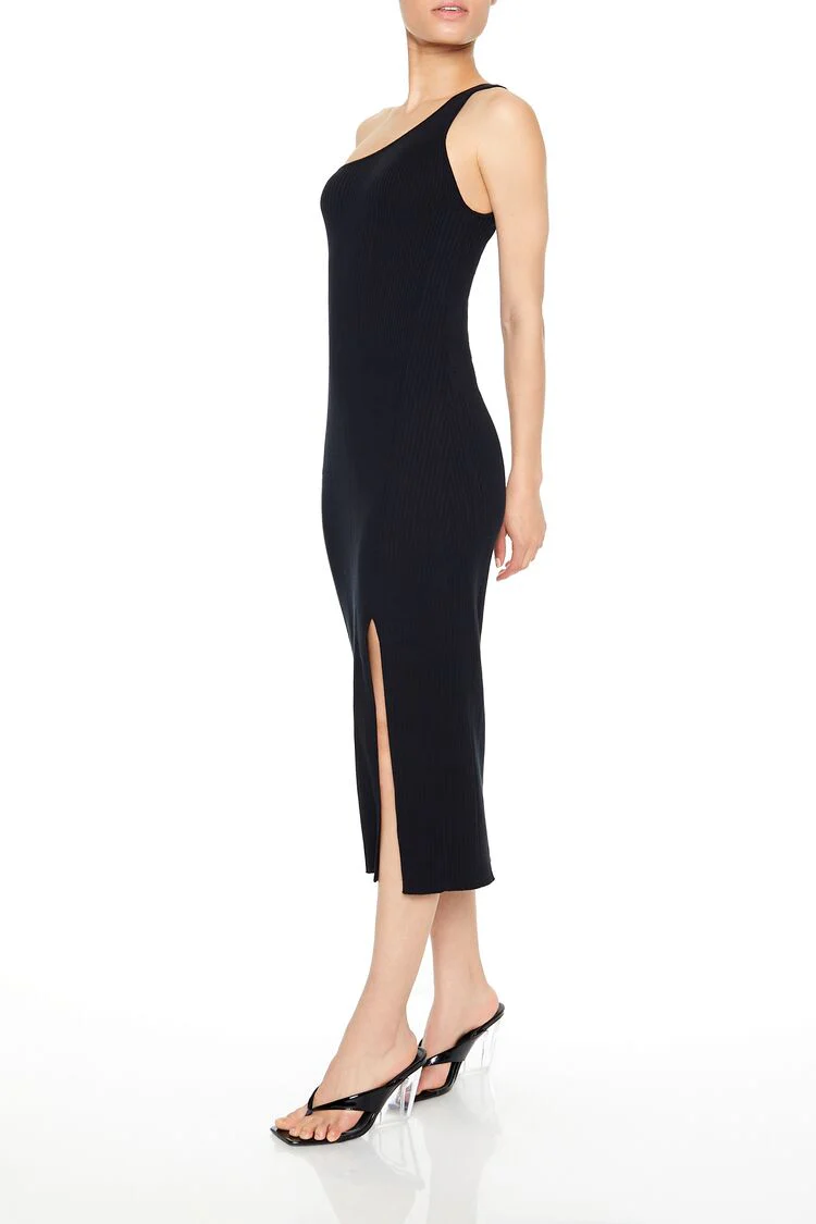 Ribbed One-Shoulder Midi Dress - Image 2